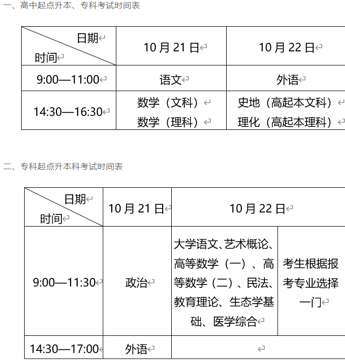 成人高考山東濟南考試時間？