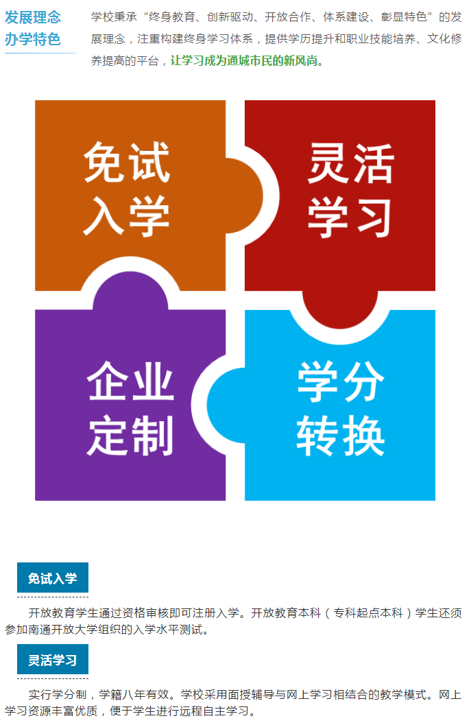 南通開放大學（如皋校區）2021秋季招生簡章