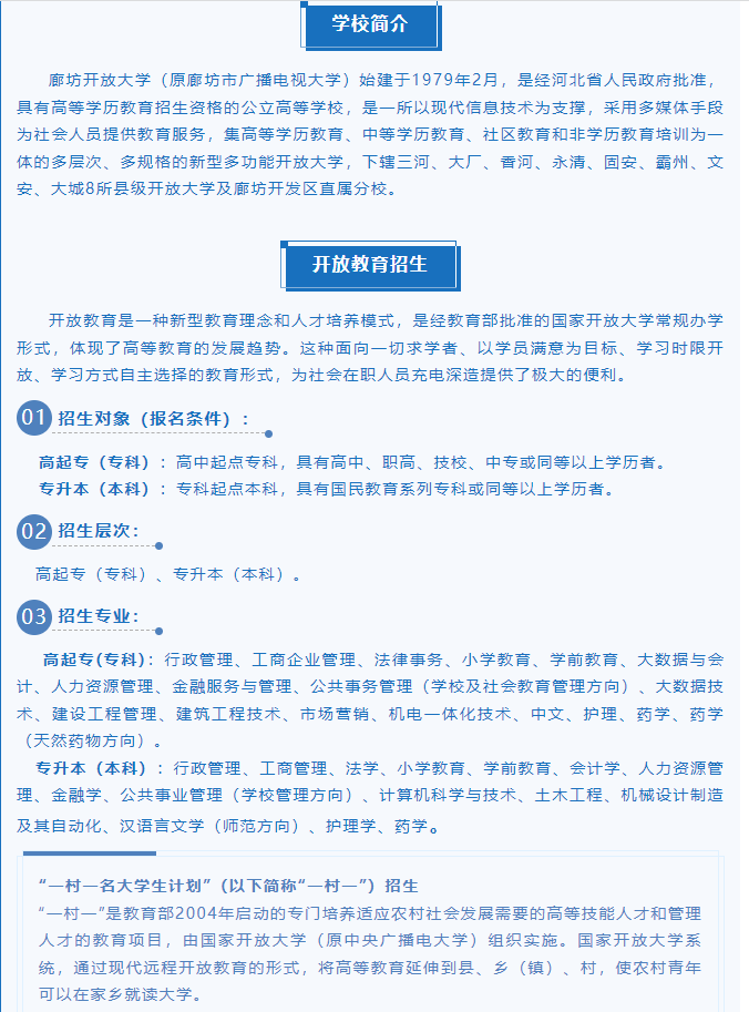 廊坊開放大學(永清分校)2023年招生簡章 廊坊開放大學(永清分校)2023年招生簡章