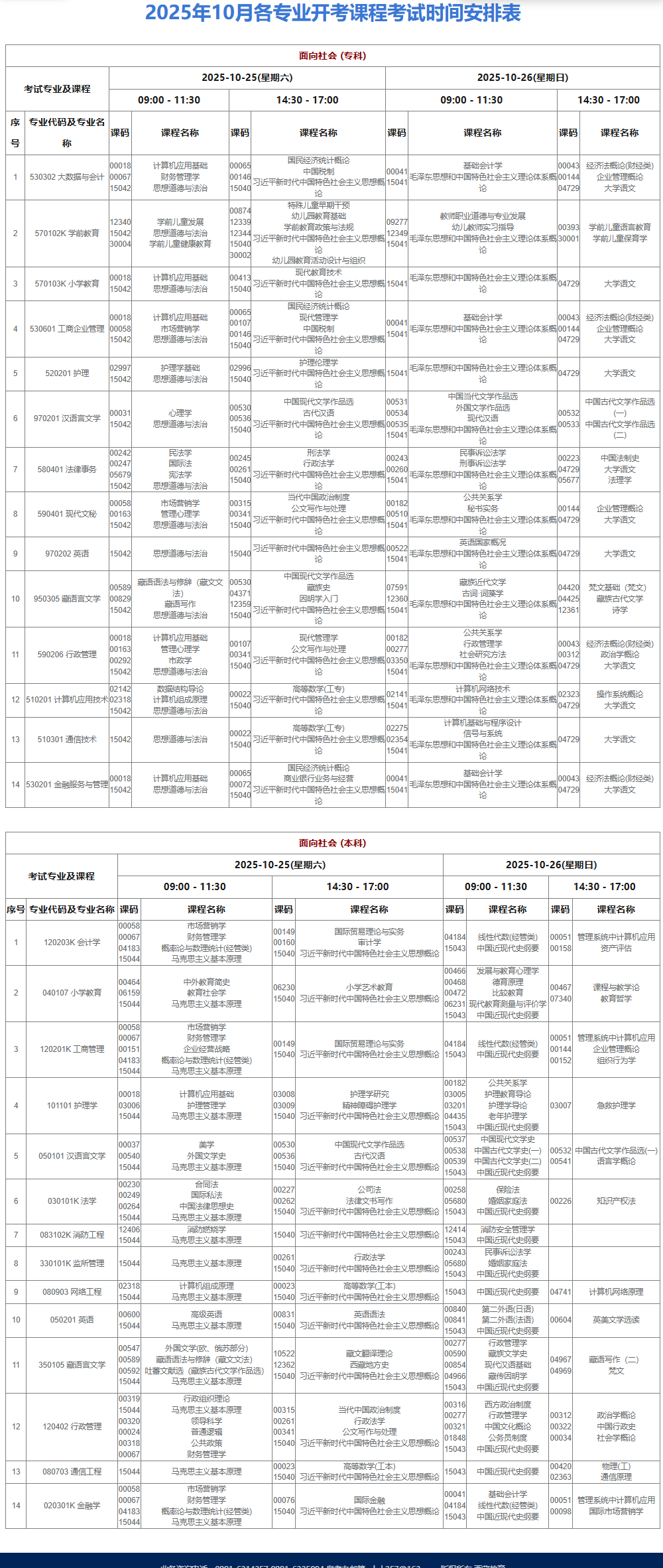?2025年10月西藏自治區自考考試安排