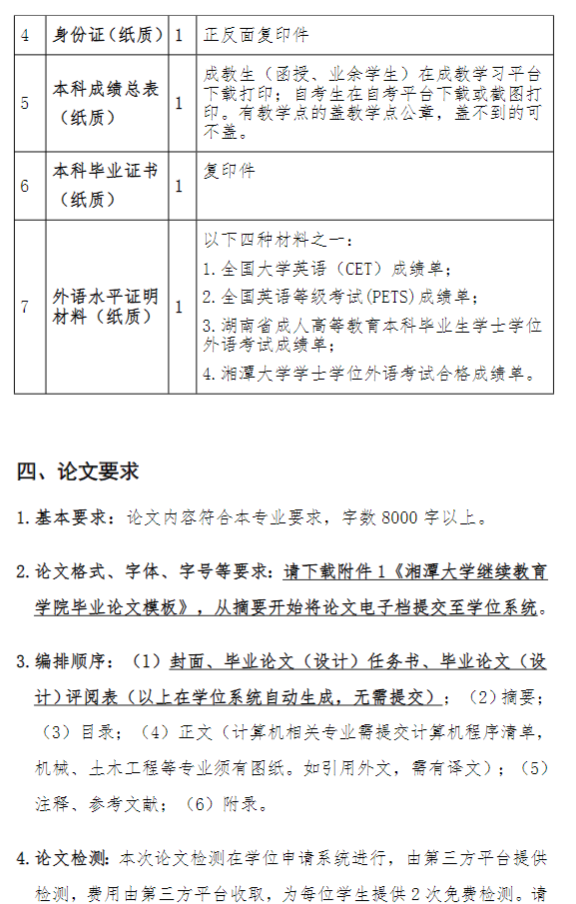 2025年5月湘潭大學成人本科畢業生學士學位申請通知