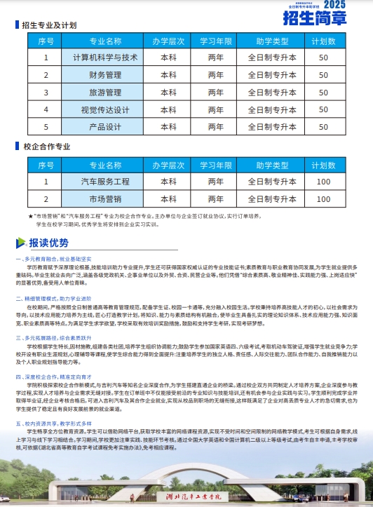 全日制專升本助學班招生簡章