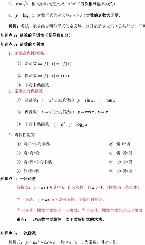 成人高考數學知識點有哪些？知識點歸納匯總！-5