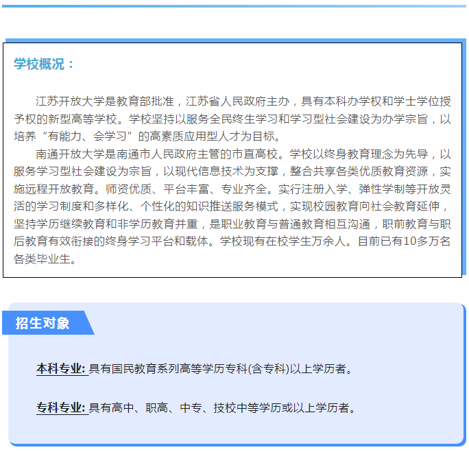 南通開放大學（海安校區）2021秋季招生簡章