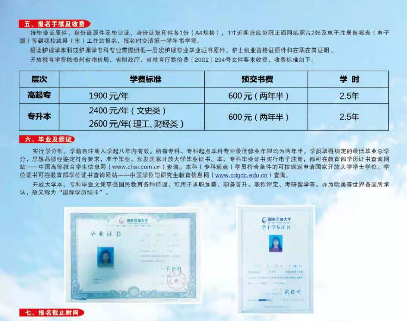 黔南長順開放大學2021年春季招生簡章