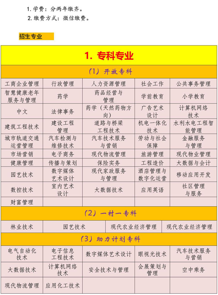 黑龍江開放大學直屬梨樹學院2023年秋季招生簡章