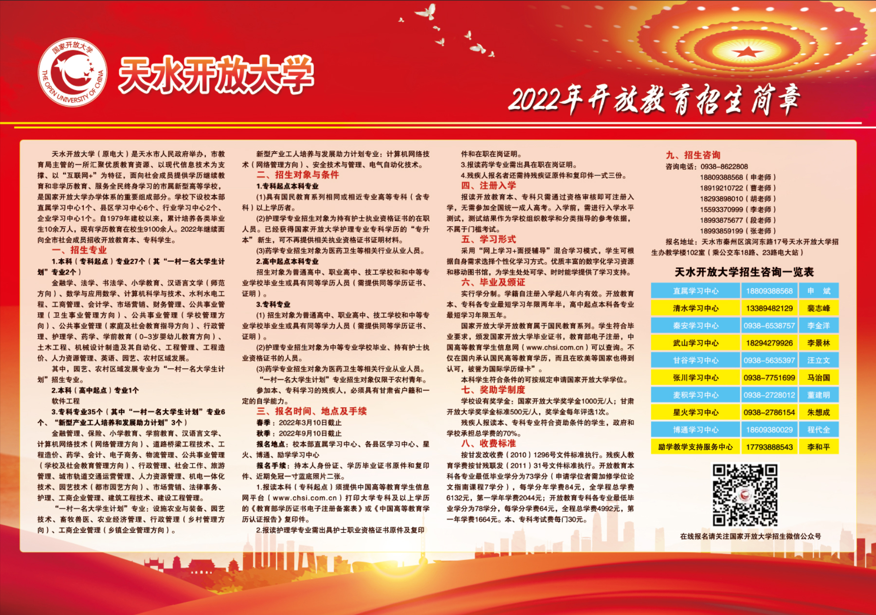 2022年天水清水開放大學開放教育招生簡章