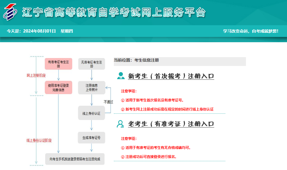 2024年下半年遼寧鐵嶺市自考報名入口已開通