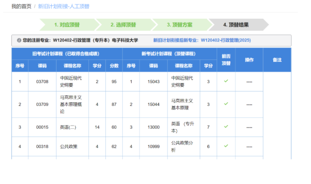 四川省高等教育自學考試新舊計劃銜接 考生操作說明