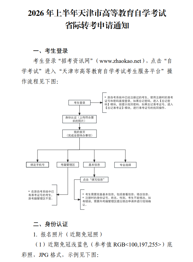 ?2026年上半年天津市高等教育自學考試省際轉考申請通知