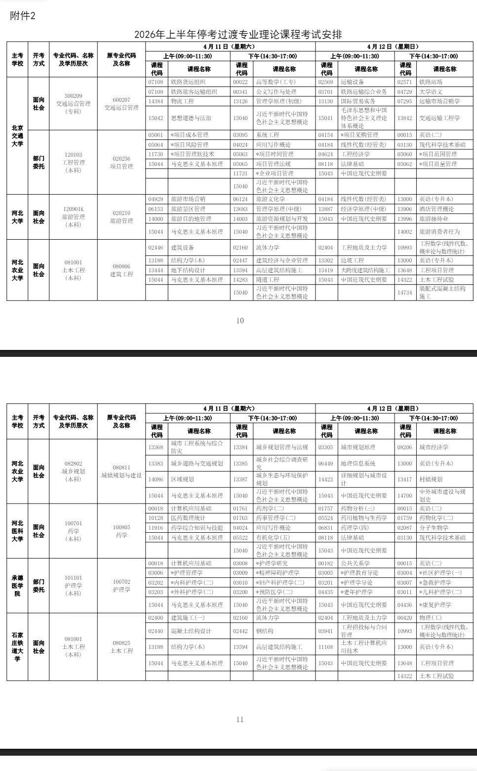 2026年4月河北省保定市自考考試安排